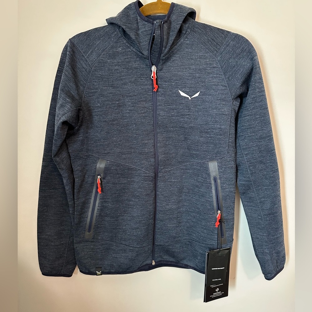 NWT Salewa Women’s Nuvolao Alpinewool Jacket. Size Small. Navy.